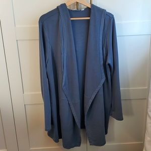 J Jill Pure Jill Luxe Tencel Open Front Cardigan Hoodie, XL